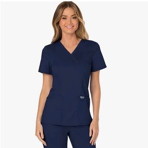 Cherokee Revolution Mock Wrap Scrub Top for Women size medium